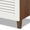 Baxton Studio Coolidge White and Walnut Wood 4-Shelf Shoe Cabinet with Drawer 163-10393 - alternate 9